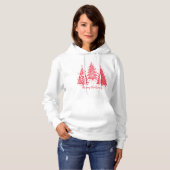 Roze feestelijke kerstbomen hoodie (Voorkant volledig)