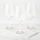 Roze feestelijke kerstbomen Label van glas (Set)