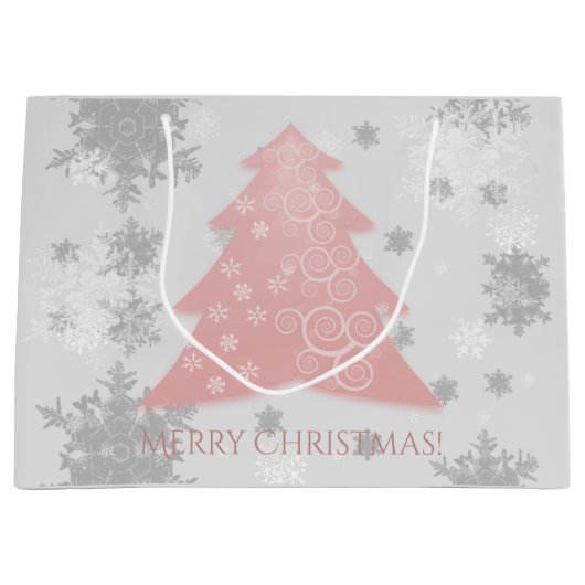 Roze feestelijke kerstboom - cadeautas (Voorkant)