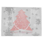 Roze feestelijke kerstboom - cadeautas (Achterkant)