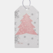 Roze feestelijke kerstboom - Label met cadeaus Cadeaulabel (Achterkant)