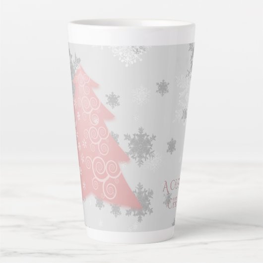Roze feestelijke kerstboom latte Mok (Voorkant)