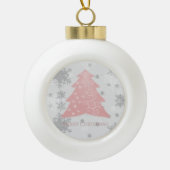 Roze feestelijke kerstboom omgevormd Ornament (Voorkant)