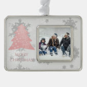 Roze feestelijke kerstboom omgevormd Ornament (Voorkant)