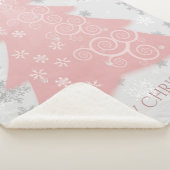 Roze feestelijke kerstboom Sherpa Blanket Deken (3/4)