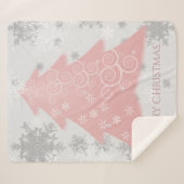 Roze feestelijke kerstboom Sherpa Blanket Deken (Voorkant (horizontaal))