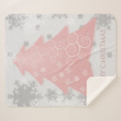 Roze feestelijke kerstboom Sherpa Blanket Sherpa Deken (Voorkant (horizontaal))