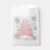 Roze feestelijke kerstboom voor tas bedankzakje (Voorkant)