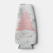 Roze feestelijke kerstboomfles Koelaar Flesjeskoeler (Voorkant)