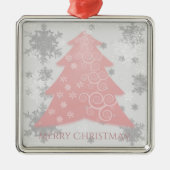 Roze feestelijke kerstboomkeramische Ornamenten (Voorkant)