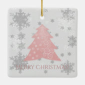 Roze feestelijke kerstboomkeramische Ornamenten (Achterkant)