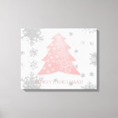 Roze feestelijke kerstboomschilderdruk canvas afdruk (Voorkant)