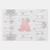Roze feestelijke kerstboomwerkpapier inpakpapier vel (Voorkant 3)