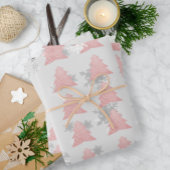 Roze feestelijke kerstboomwerkpapier inpakpapier vel