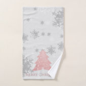 Roze feestelijke kerstkeukenset bad handdoek (Handdoek)