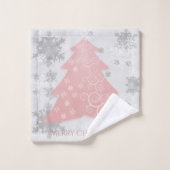 Roze feestelijke kerstkeukenset bad handdoek (Wasdoekje)