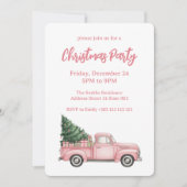 Roze feestelijke kerstparty kaart (Voorkant)