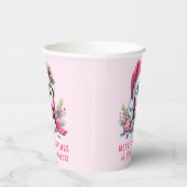 Roze Feestelijke Schattigee Pinguïn Vrolijk Kerstf Papieren Bekers (Rechts)