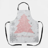 Roze feestelijke Schort voor kerstbomen (Voorkant)