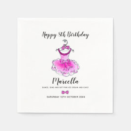 Roze feestjurk meisjes verjaardagsfeest servet