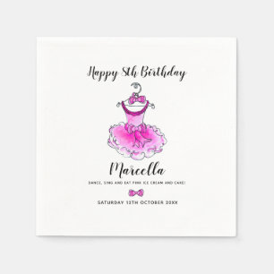 Roze feestjurk meisjes verjaardagsfeest servet