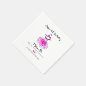 Roze feestjurk meisjes verjaardagsfeest servet (Hoek)