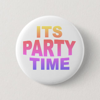 Roze feesttijd ronde button 5,7 cm