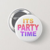 Roze feesttijd ronde button 5,7 cm (Voorkant /achterkant)