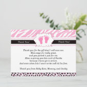 Roze Feet Leopard Cheetah Hartelijk dank Bedankkaart (Staand voorkant)