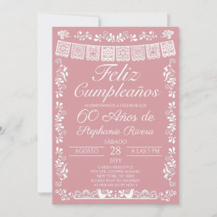 Roze Feliz Cumpleaños 60e Verjaardag Kaart