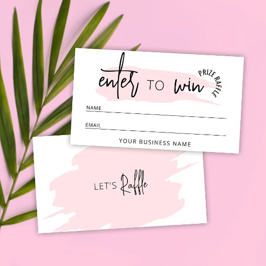 Roze Feminine Cute Business Logo Raffle Ticket
