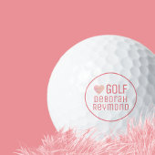 Roze Feminine Golfer Name Circle Logo Golfballen
