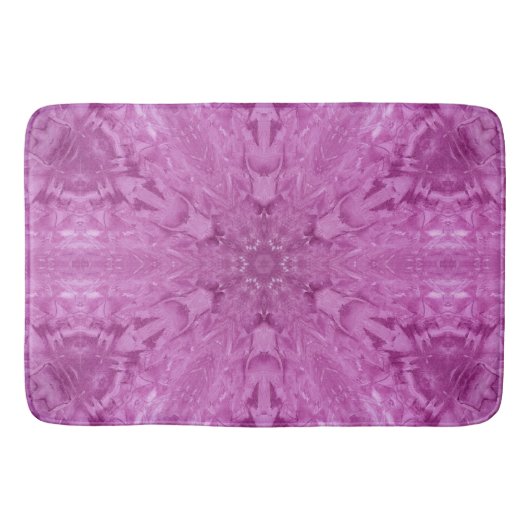 Roze Feminine Lace Kaleidoscope Snowflake Badmat (Voorkant)