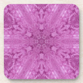 Roze Feminine Lace Kaleidoscope Snowflake Bier Onderzetter (Voorkant)