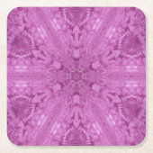 Roze Feminine Lace Kaleidoscope Snowflake Kartonnen Onderzetters (Voorkant)