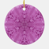 Roze Feminine Lace Kaleidoscope Snowflake Keramisch Ornament (Achterkant)