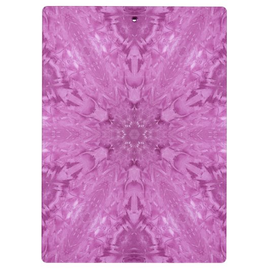 Roze Feminine Lace Kaleidoscope Snowflake Klembord (Achterkant)