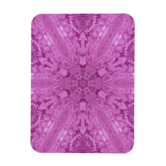 Roze Feminine Lace Kaleidoscope Snowflake Magneet (Verticaal)