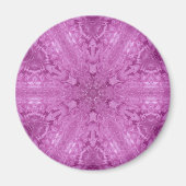 Roze Feminine Lace Kaleidoscope Snowflake Magneet (Voorkant)