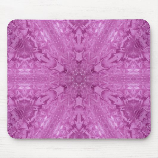 Roze Feminine Lace Kaleidoscope Snowflake Muismat (Voorkant)