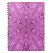 Roze Feminine Lace Kaleidoscope Snowflake Notitieboek (Voorkant)