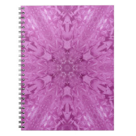 Roze Feminine Lace Kaleidoscope Snowflake Notitieboek
