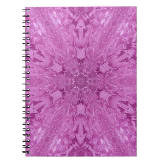 Roze Feminine Lace Kaleidoscope Snowflake Notitieboek (Voorkant)