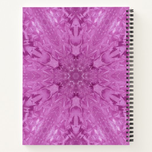 Roze Feminine Lace Kaleidoscope Snowflake Notitieboek (Achterkant)