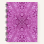Roze Feminine Lace Kaleidoscope Snowflake Notitieboek (Voorkant)