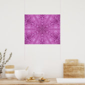 Roze Feminine Lace Kaleidoscope Snowflake Poster (Keuken)