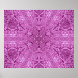 Roze Feminine Lace Kaleidoscope Snowflake Poster
