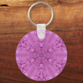 Roze Feminine Lace Kaleidoscope Snowflake Sleutelhanger (Voorkant)