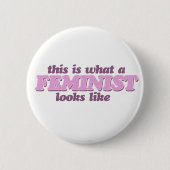 Roze feminisme ronde button 5,7 cm (Voorkant)