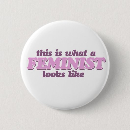 Roze feminisme ronde button 5,7 cm (Voorkant)